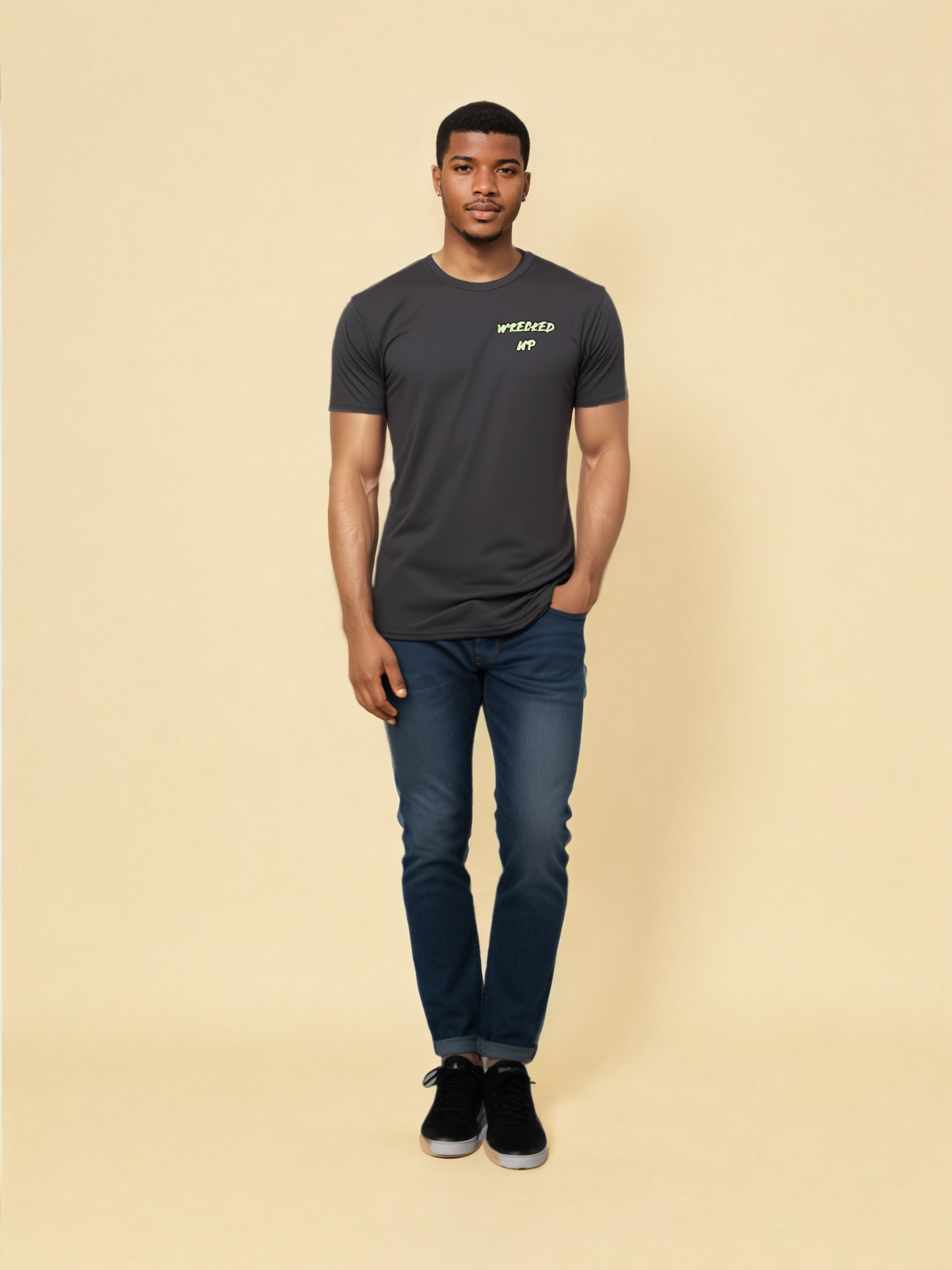 Wrecked up Gorilla army green short sleeve t-shirt 100% Cotton for a vivid finish and all day comfort