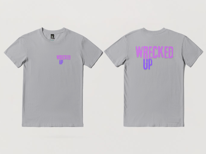 Wrecked up Purple and Pink short sleeve t-shirt 100% Cotton for a vivid finish and all day comfort