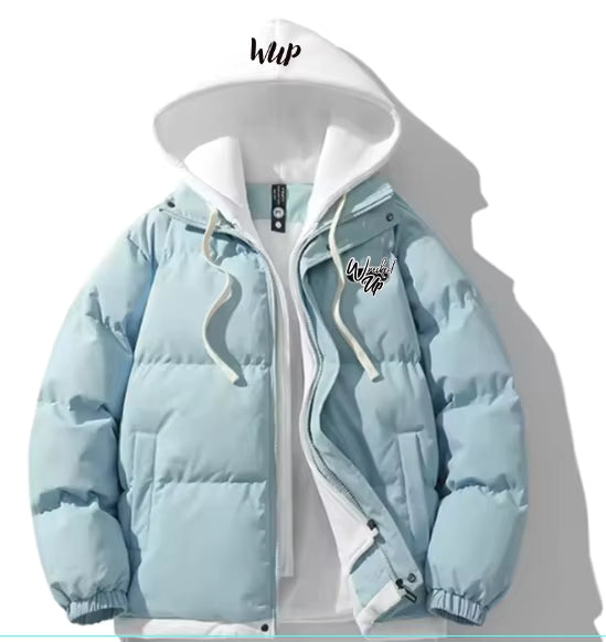 Wrecked Up Puffer Jacket Hoodie High Quality Winter Thick Warm Casual Hood Men's Clothes