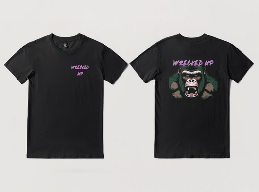 Wrecked up Gorilla Pink short sleeve t-shirt 100% Cotton for a vivid finish and all day comfort