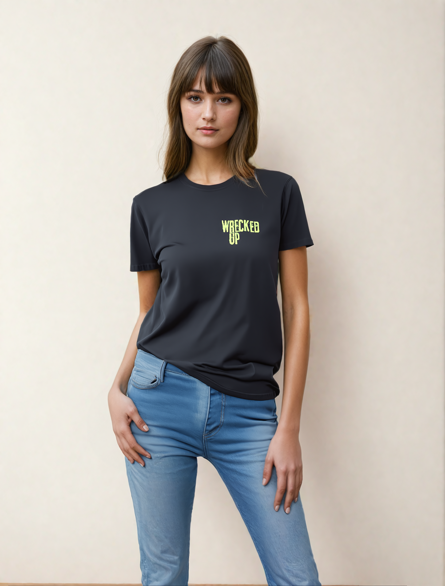 Wrecked up green print short sleeve t-shirt 100% Cotton for a vivid finish and all day comfort