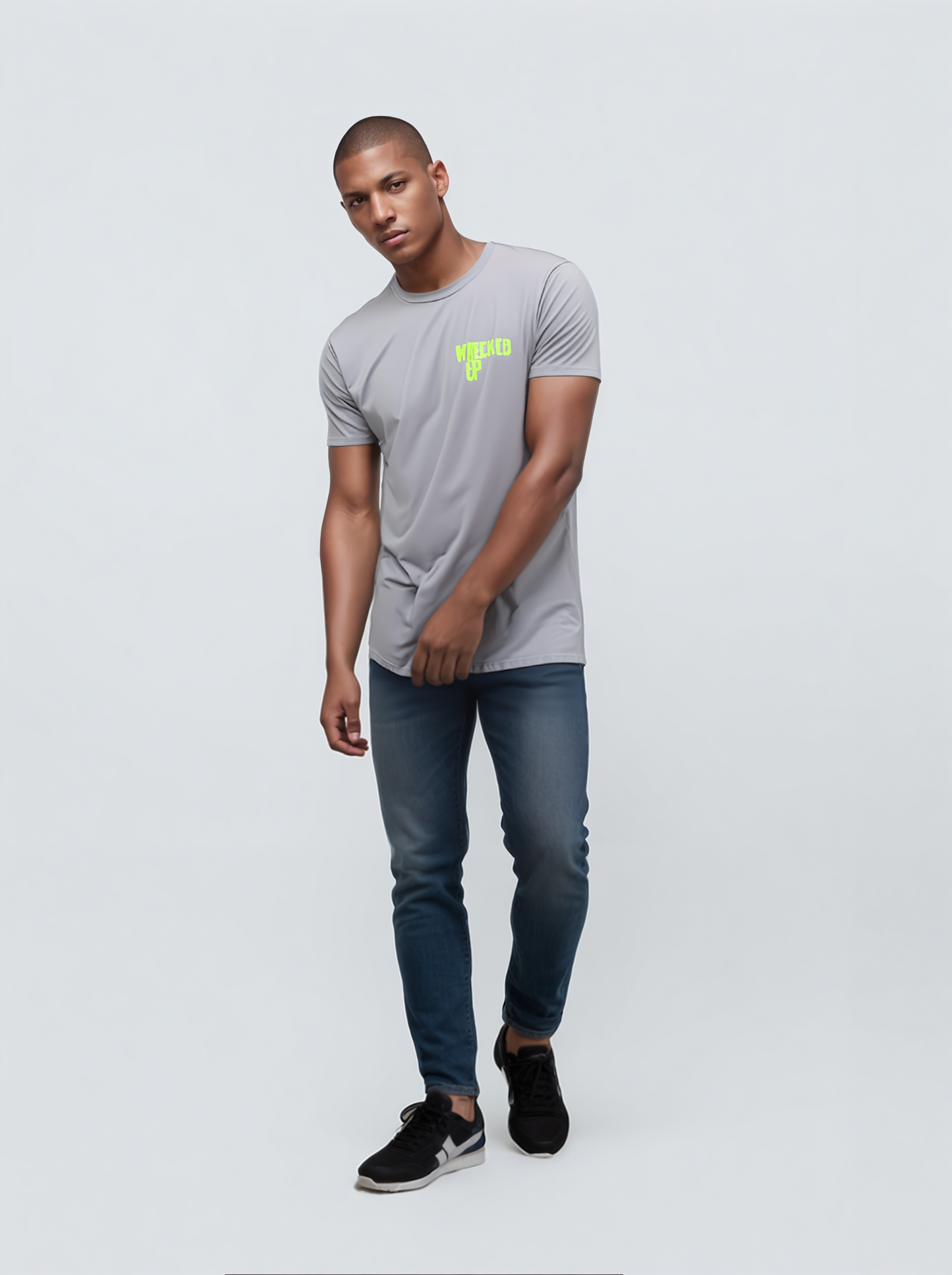 Wrecked up green print short sleeve t-shirt 100% Cotton for a vivid finish and all day comfort