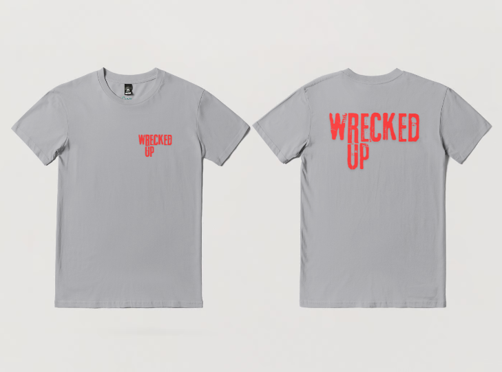 Wrecked up Red brand style short sleeve t-shirt 100% Cotton for a vivid finish and all day comfort