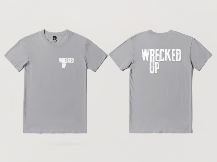 Wrecked up White print short sleeve t-shirt 100% Cotton for a vivid finish and all day comfort