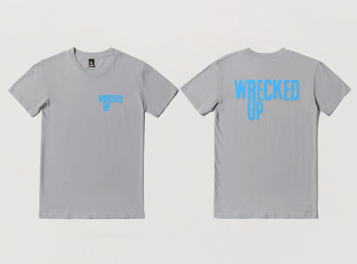 Wrecked up Blue print short sleeve t-shirt 100% Cotton for a vivid finish and all day comfort