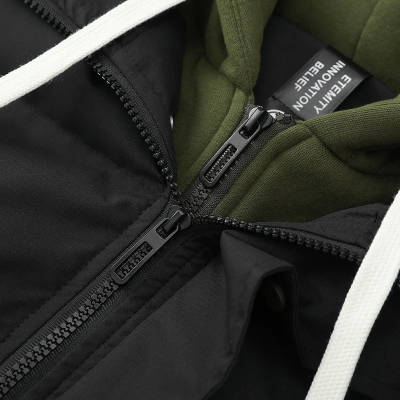 Wrecked Up Puffer Jacket Hoodie High Quality Winter Thick Warm Casual Hood Men's Clothes