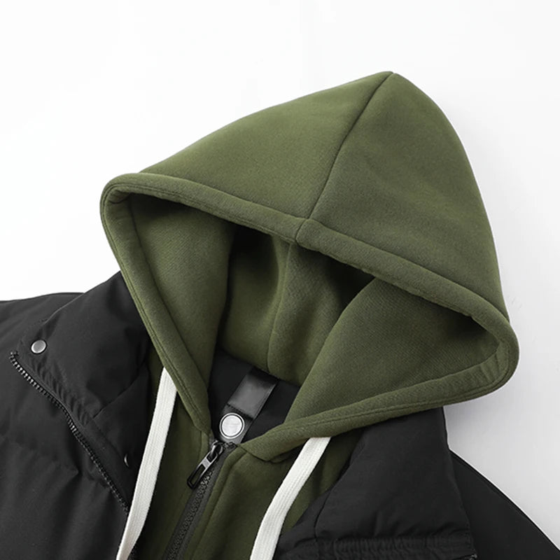 Wrecked Up Puffer Jacket Hoodie High Quality Winter Thick Warm Casual Hood Men's Clothes
