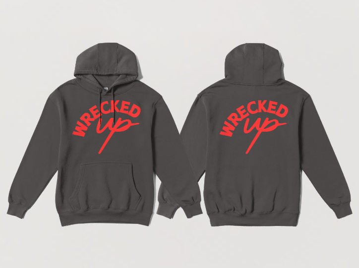 Wrecked up Red print Hoodie 60% cotton 40% polyester for a vivid finish and all day comfort