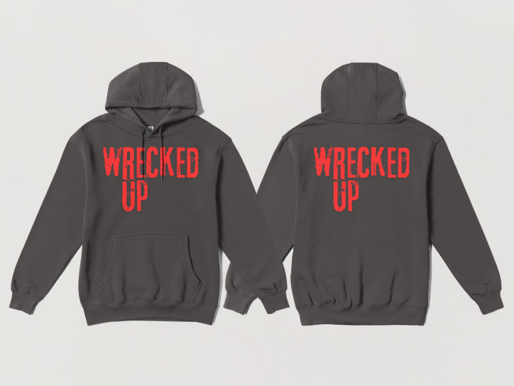 Wrecked up Red print Hoodie 60% cotton 40% polyester for a vivid finish and all day comfort