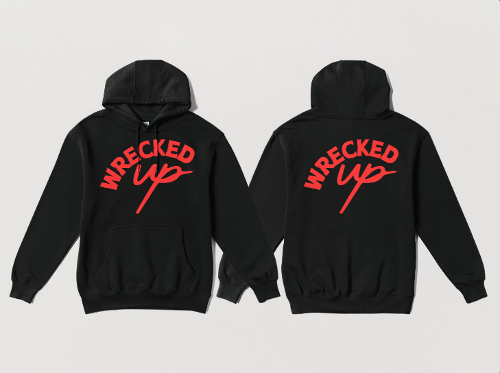 Wrecked up Red print Hoodie 60% cotton 40% polyester for a vivid finish and all day comfort