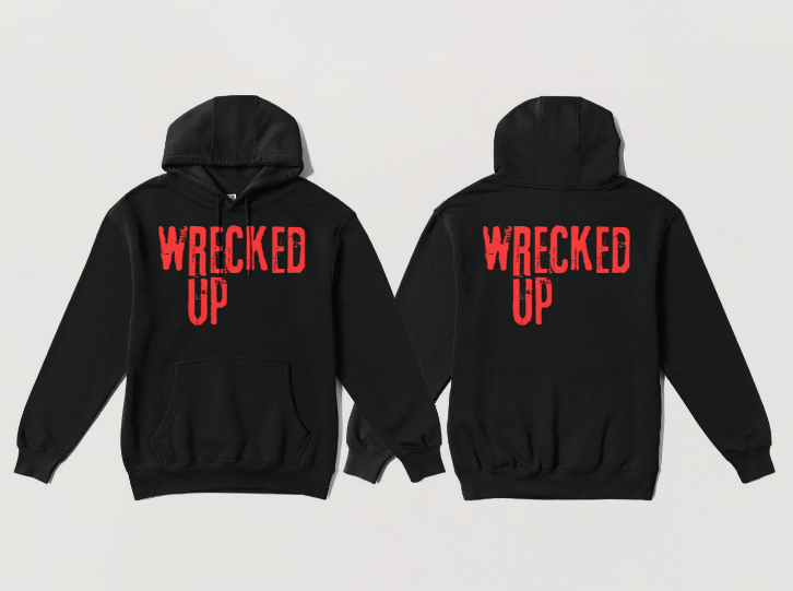 Wrecked up Red print Hoodie 60% cotton 40% polyester for a vivid finish and all day comfort