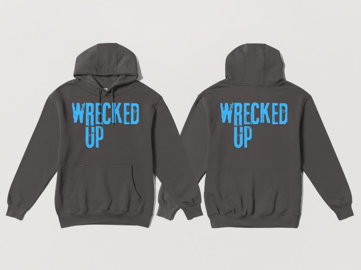 Wrecked up Blue print Hoodie 60% cotton 40% polyester for a vivid finish and all day comfort