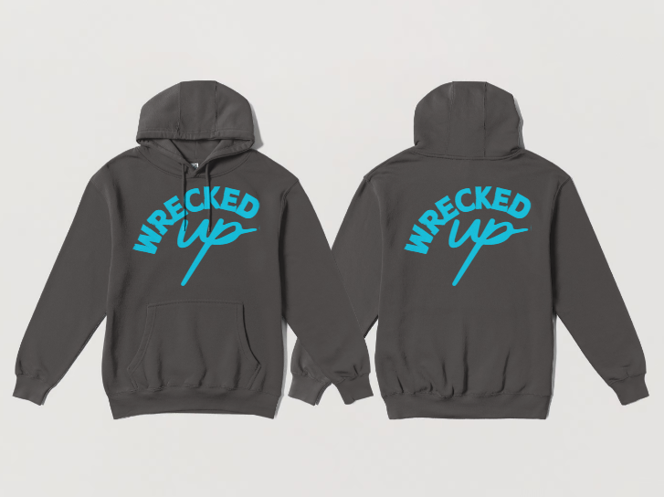 Wrecked up Blue print Hoodie 60% cotton 40% polyester for a vivid finish and all day comfort