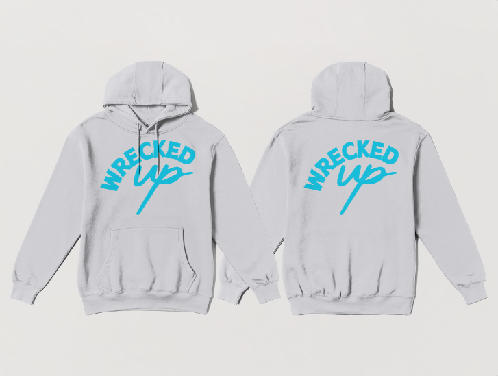 Wrecked up Blue print Hoodie 60% cotton 40% polyester for a vivid finish and all day comfort