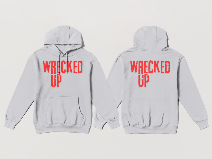 Wrecked up Red print Hoodie 60% cotton 40% polyester for a vivid finish and all day comfort