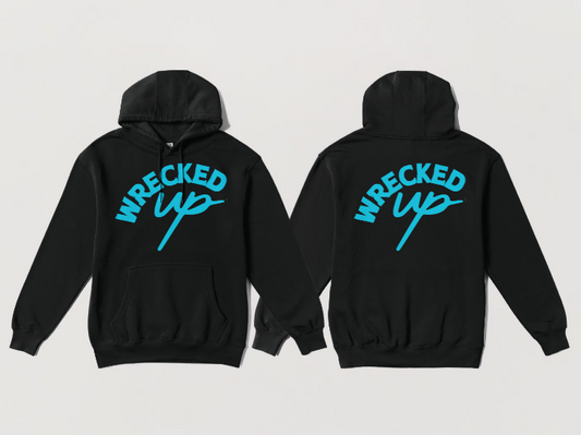 Wrecked up Blue print Hoodie 60% cotton 40% polyester for a vivid finish and all day comfort