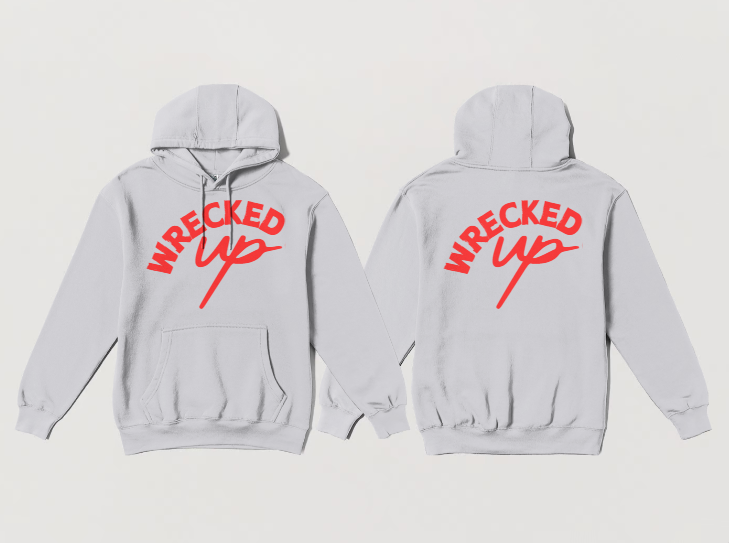 Wrecked up Red print Hoodie 60% cotton 40% polyester for a vivid finish and all day comfort