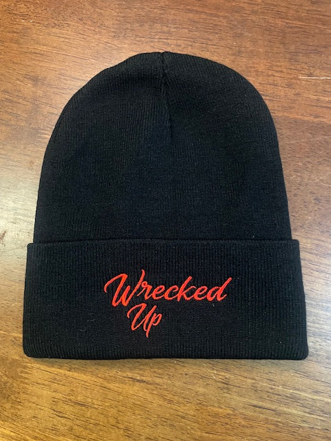 Beanie embroidery wrecked up  good heavy quality beanie 100% ACRYLIC