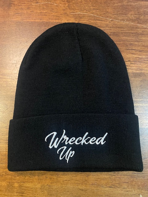 Beanie embroidery wrecked up  good heavy quality beanie 100% ACRYLIC