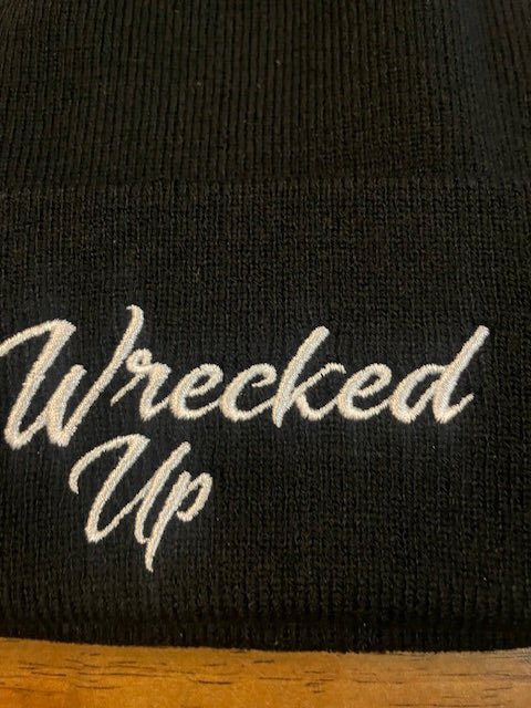 Beanie embroidery wrecked up  good heavy quality beanie 100% ACRYLIC