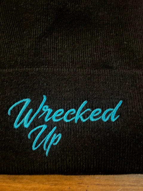 Beanie embroidery wrecked up  good heavy quality beanie 100% ACRYLIC