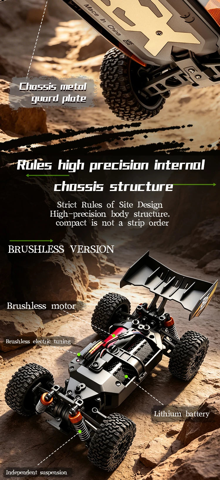 New SG816 MAX 1/24 Brushless RC Buggy 40KM/h 4WD Off-Road Racing Vehicle