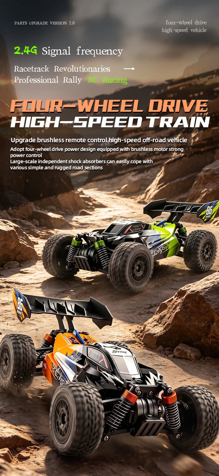 New SG816 MAX 1/24 Brushless RC Buggy 40KM/h 4WD Off-Road Racing Vehicle
