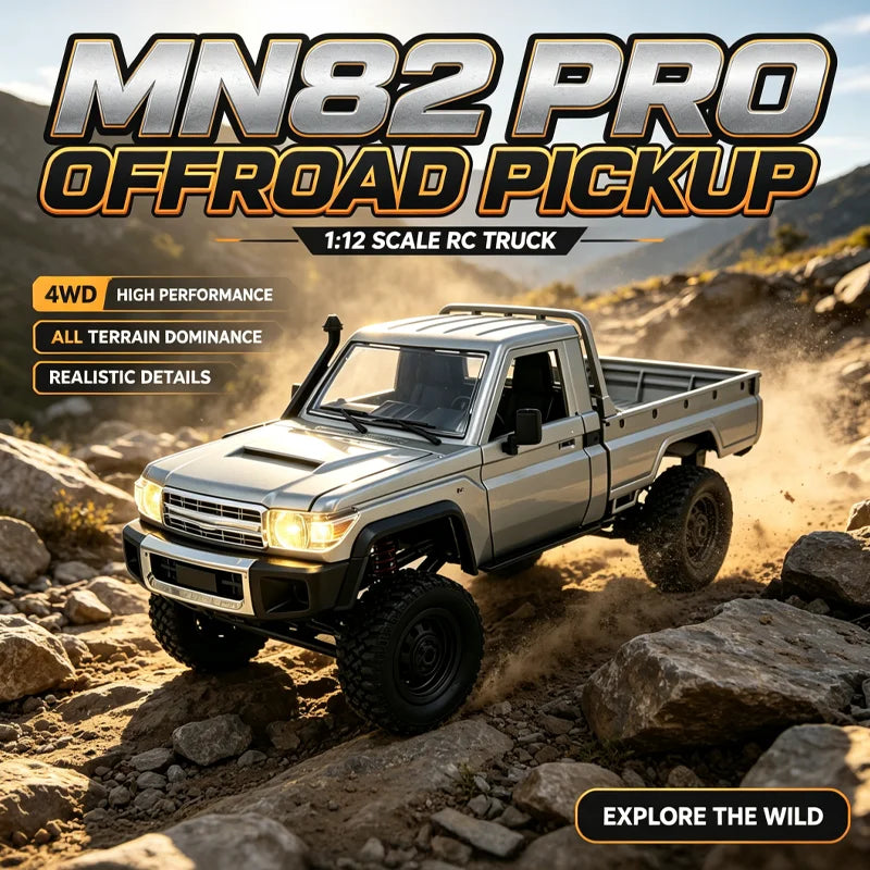 MN82 Upgraded PRO Off-Road 4WD Pickup Truck 1:12 Scale RC Car