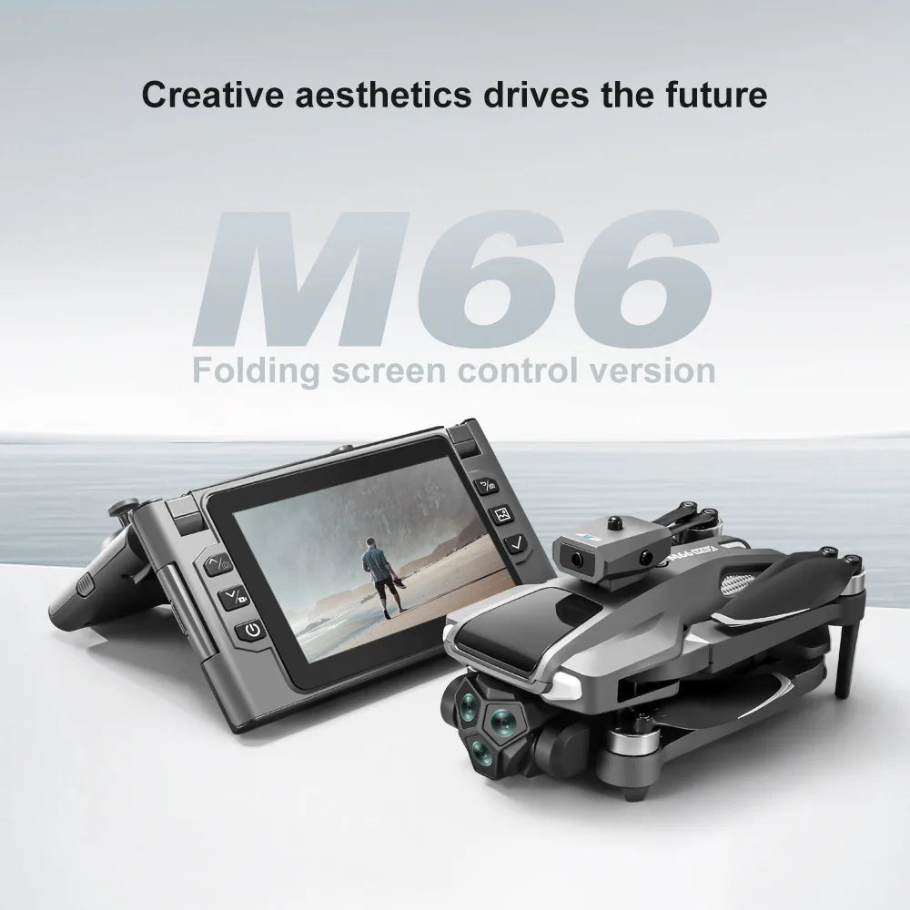 2026 New M66 Drone HD Folding Remote Control With Camera And Screen 5G FPV Camera Quadcopter Brushless Motor RC Quadcopter