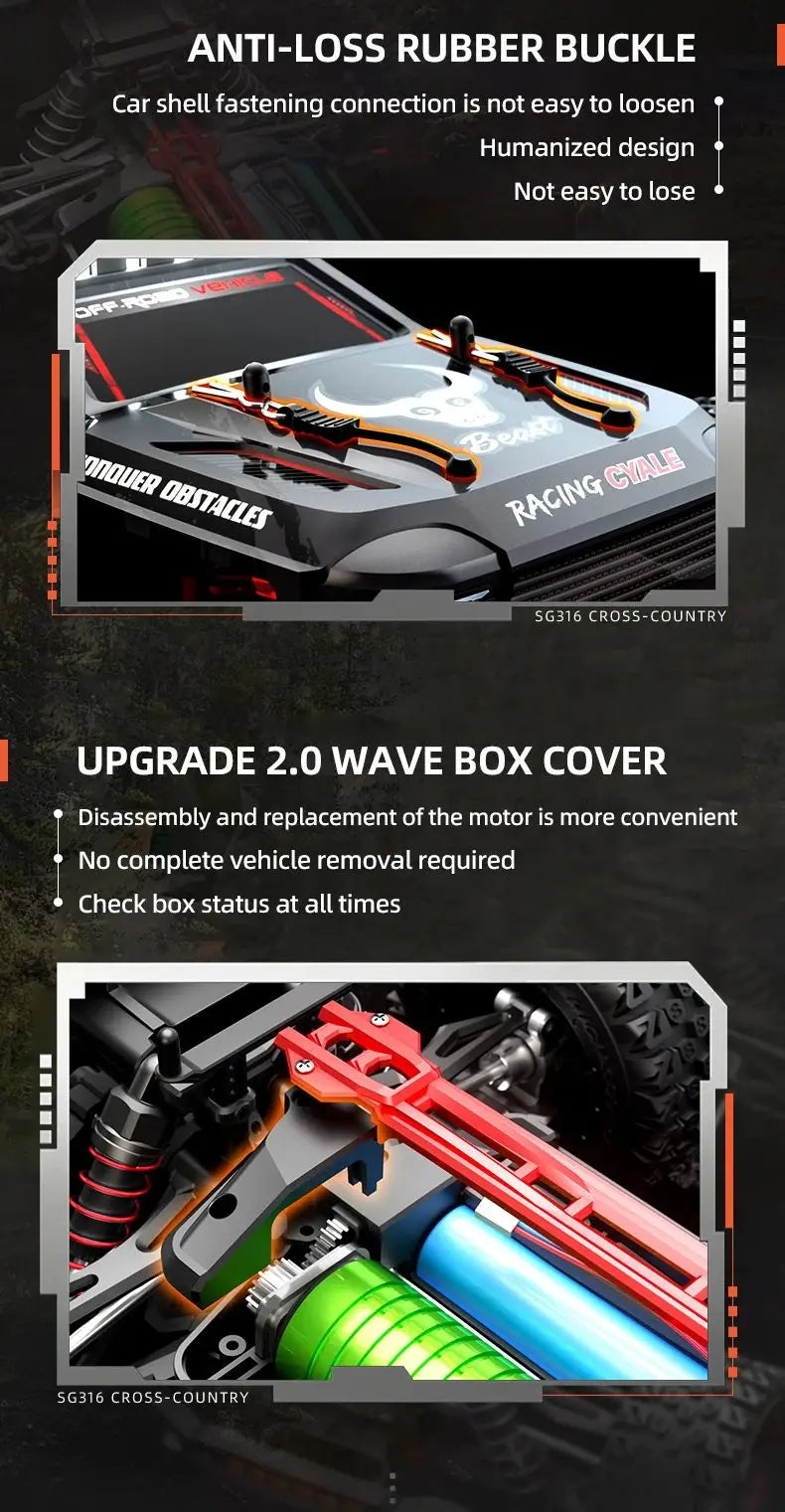 ZLL SG316 Max 1/16 RC Car Carbon Brush 4WD 80KM/H Racing Car 2.4G High Speed