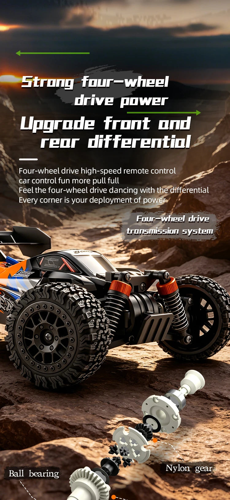 New SG816 MAX 1/24 Brushless RC Buggy 40KM/h 4WD Off-Road Racing Vehicle