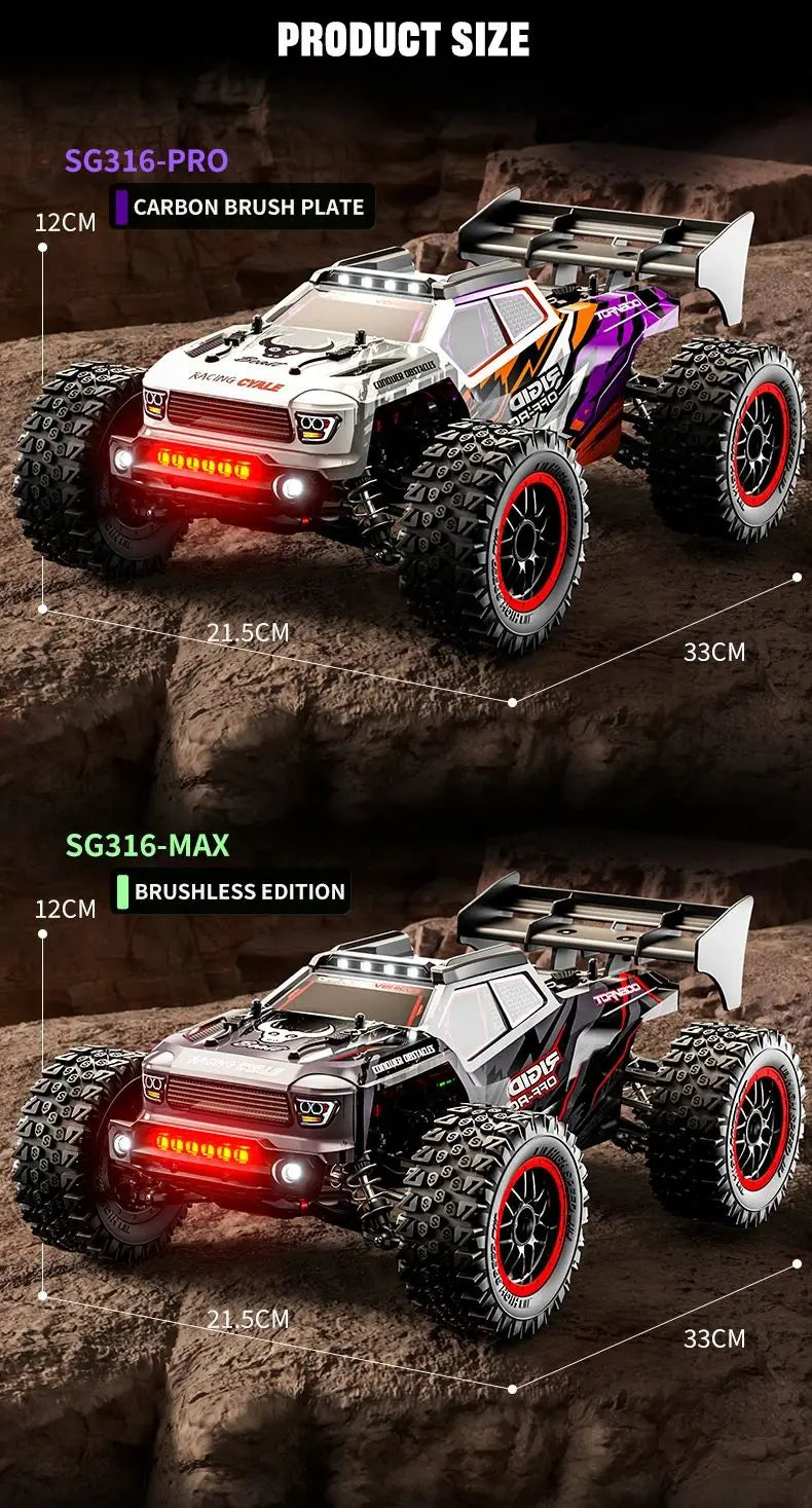 ZLL SG316 Max 1/16 RC Car Carbon Brush 4WD 80KM/H Racing Car 2.4G High Speed