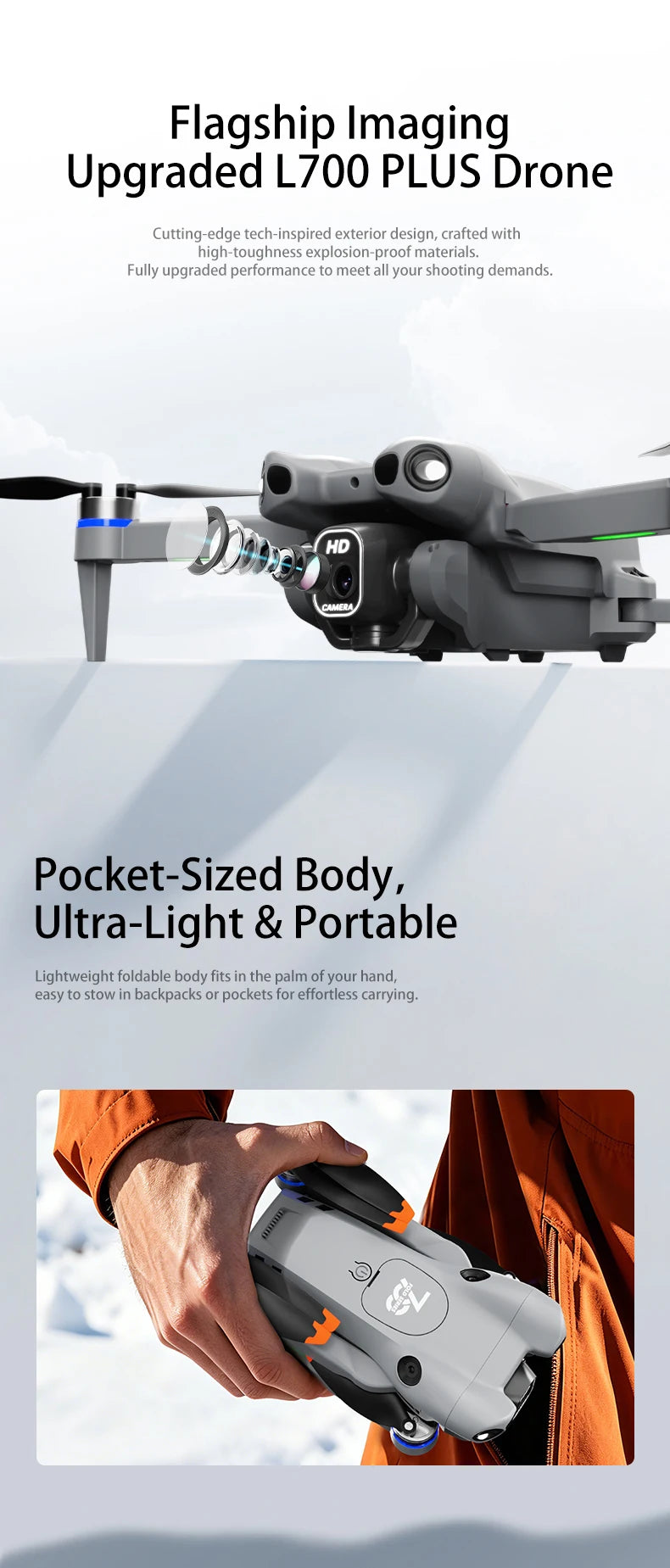 NEW L700 MAX Foldable Drone 4K Professional HD Dual Cameras Security UAV Obstacle Avoidance Brushles WIFI FPV Mini RC Quadcopter