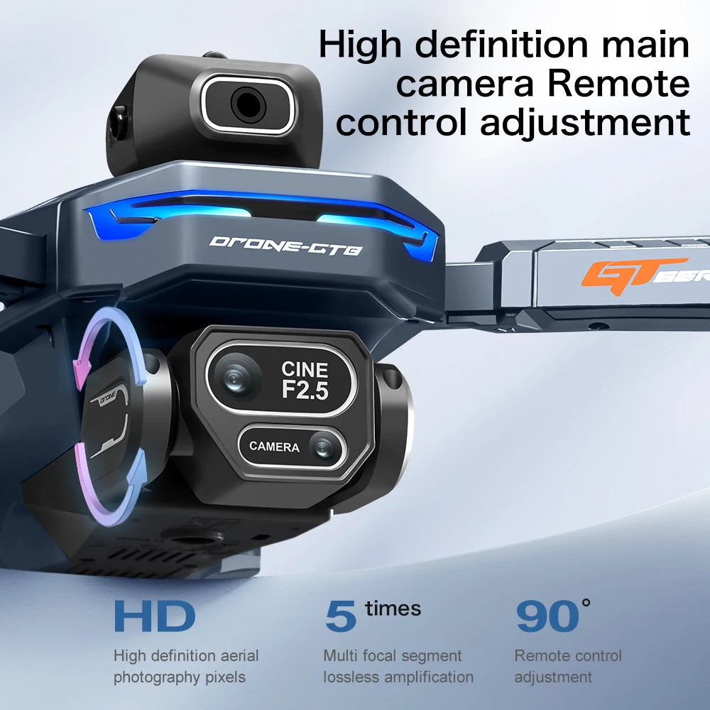 GT8 Foldable GPS RC Drone 8K HD ESC Camera Brushless Motor Obstacle Avoidance 4.3" Screen Controller FPV Quadcopter Aerial Drone