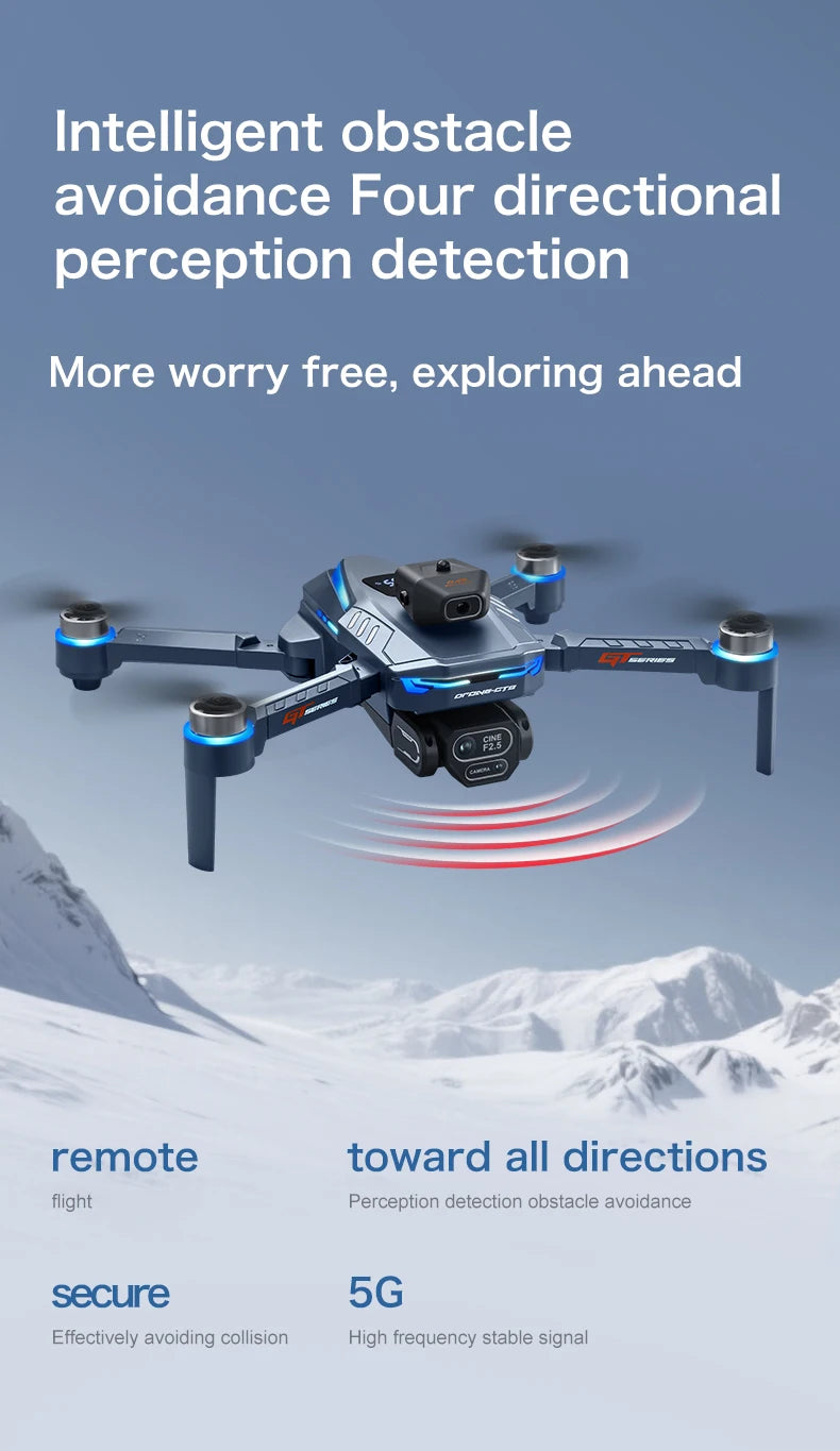 GT8 Foldable GPS RC Drone 8K HD ESC Camera Brushless Motor Obstacle Avoidance 4.3" Screen Controller FPV Quadcopter Aerial Drone