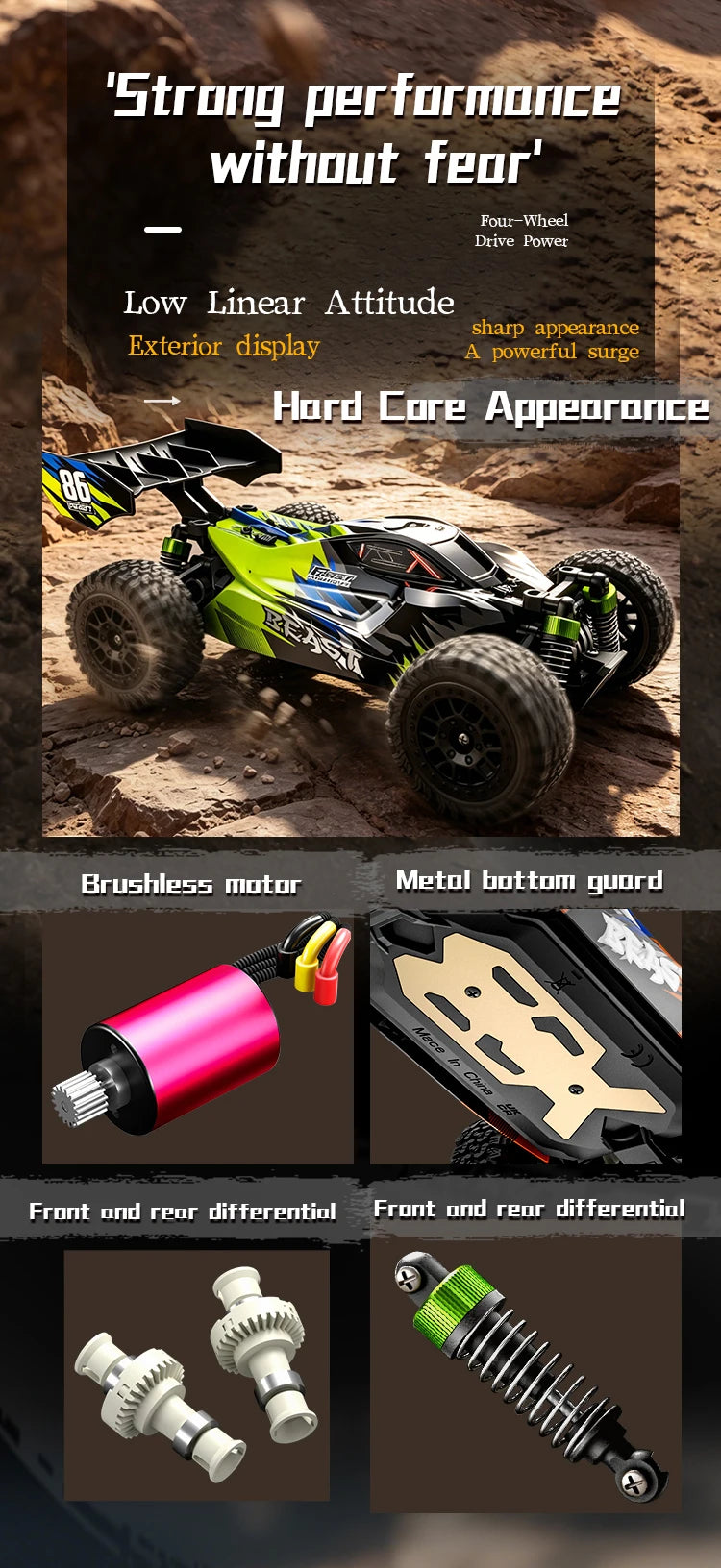 New SG816 MAX 1/24 Brushless RC Buggy 40KM/h 4WD Off-Road Racing Vehicle