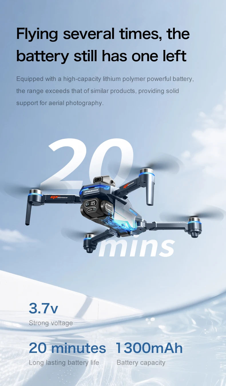 GT8 Foldable GPS RC Drone 8K HD ESC Camera Brushless Motor Obstacle Avoidance 4.3" Screen Controller FPV Quadcopter Aerial Drone