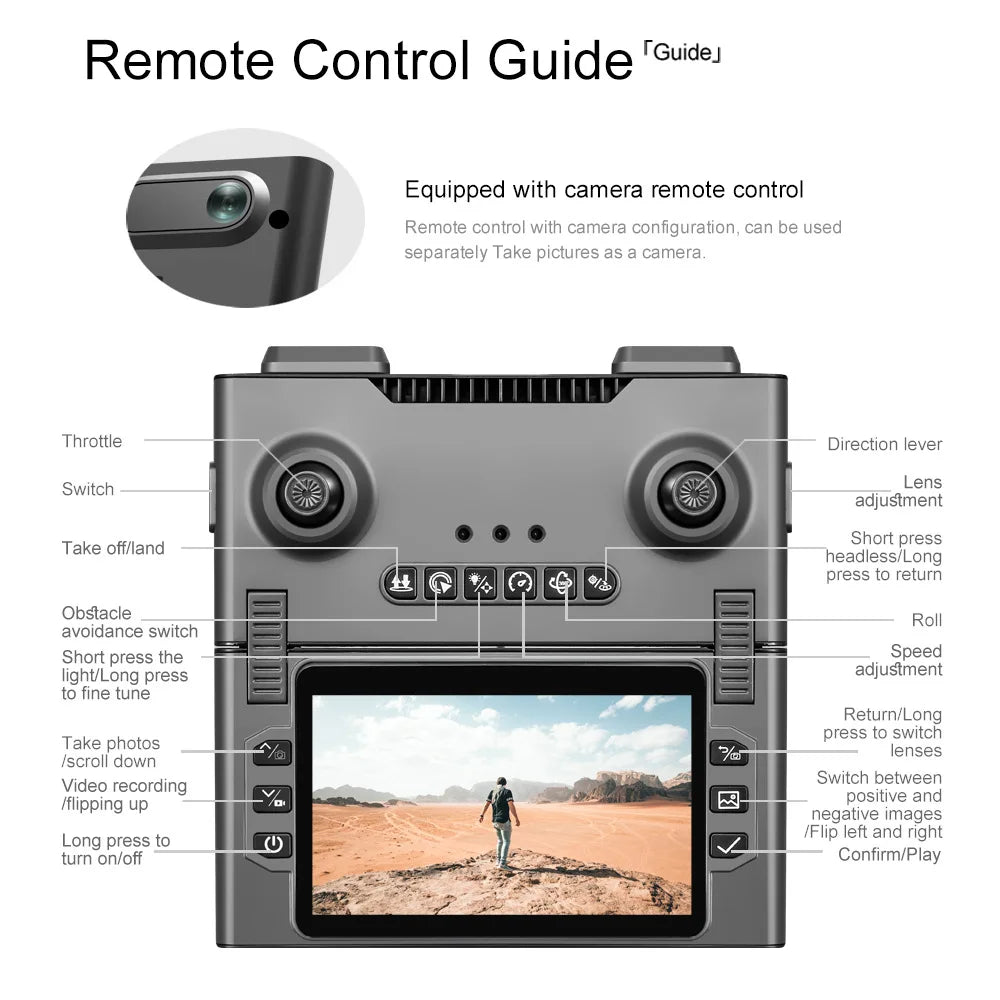 2026 New M66 Drone HD Folding Remote Control With Camera And Screen 5G FPV Camera Quadcopter Brushless Motor RC Quadcopter