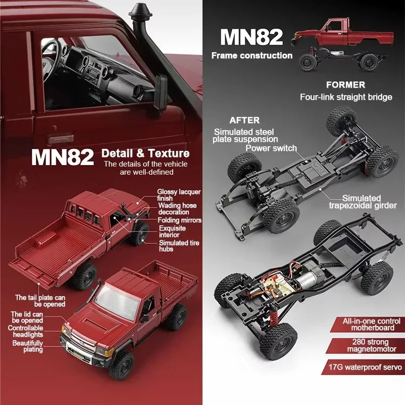 MN82 Upgraded PRO Off-Road 4WD Pickup Truck 1:12 Scale RC Car