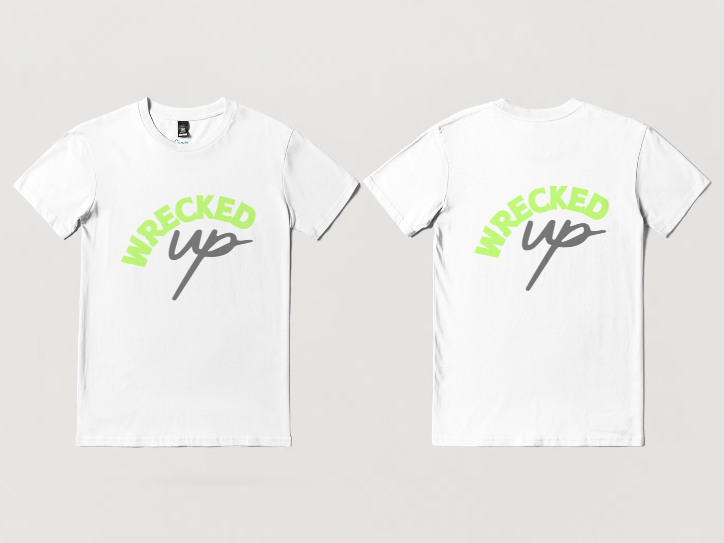 Wrecked up Red Grey  print short sleeve t-shirt 100% Cotton for a vivid finish and all day comfort