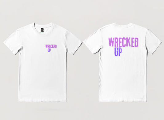 Wrecked up Purple and Pink short sleeve t-shirt 100% Cotton for a vivid finish and all day comfort