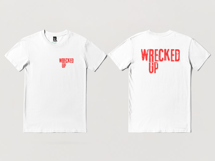 Wrecked up Red brand style short sleeve t-shirt 100% Cotton for a vivid finish and all day comfort